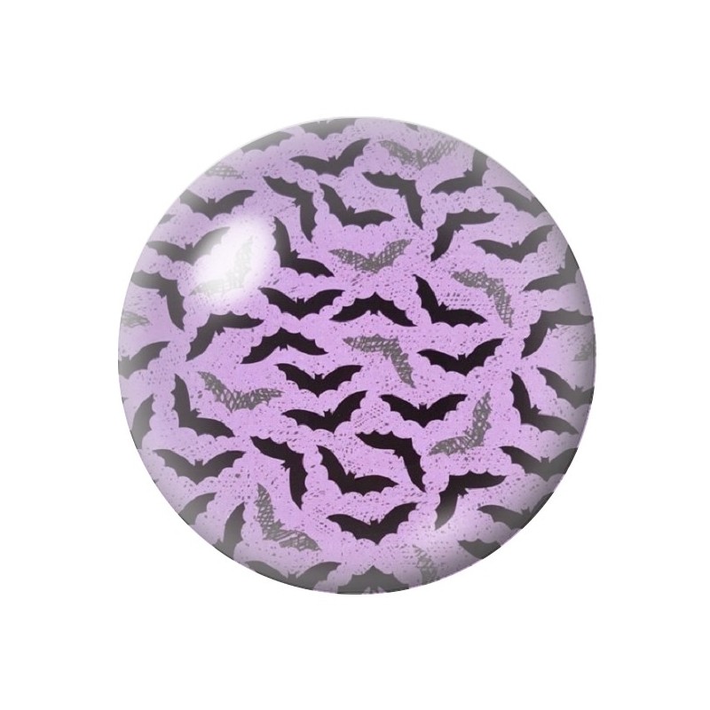 Cabochon en Verre Illustré Chauves-souris Halloween 12 à 25mm