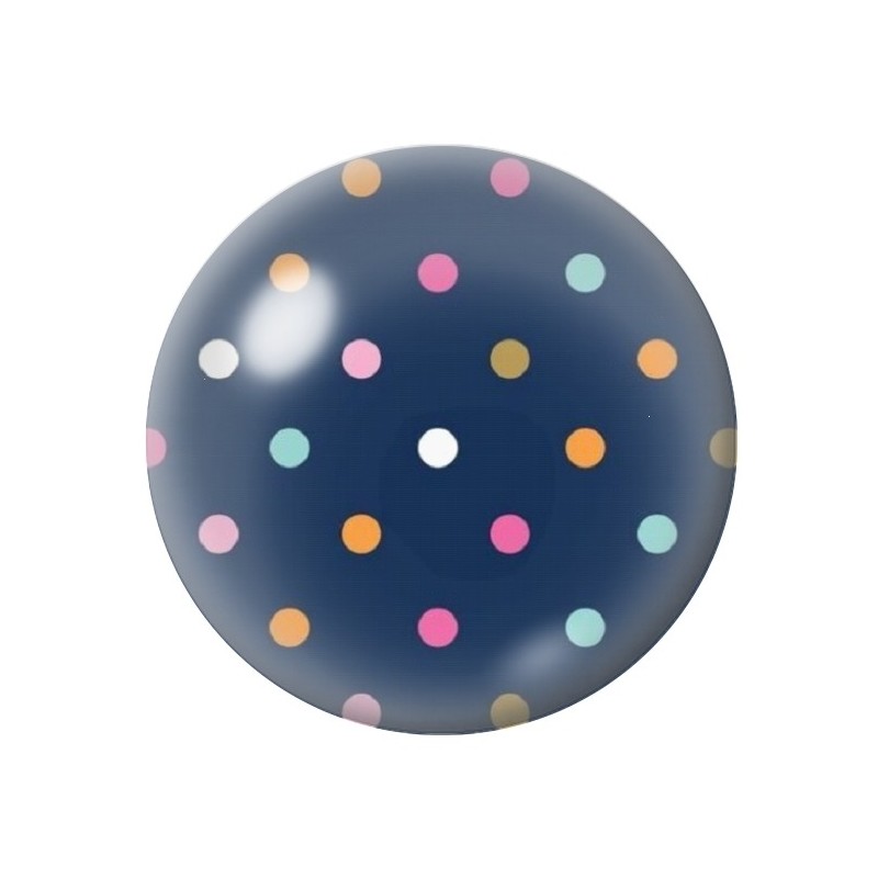 Cabochon en Verre Illustré Pois 12 à 25mm