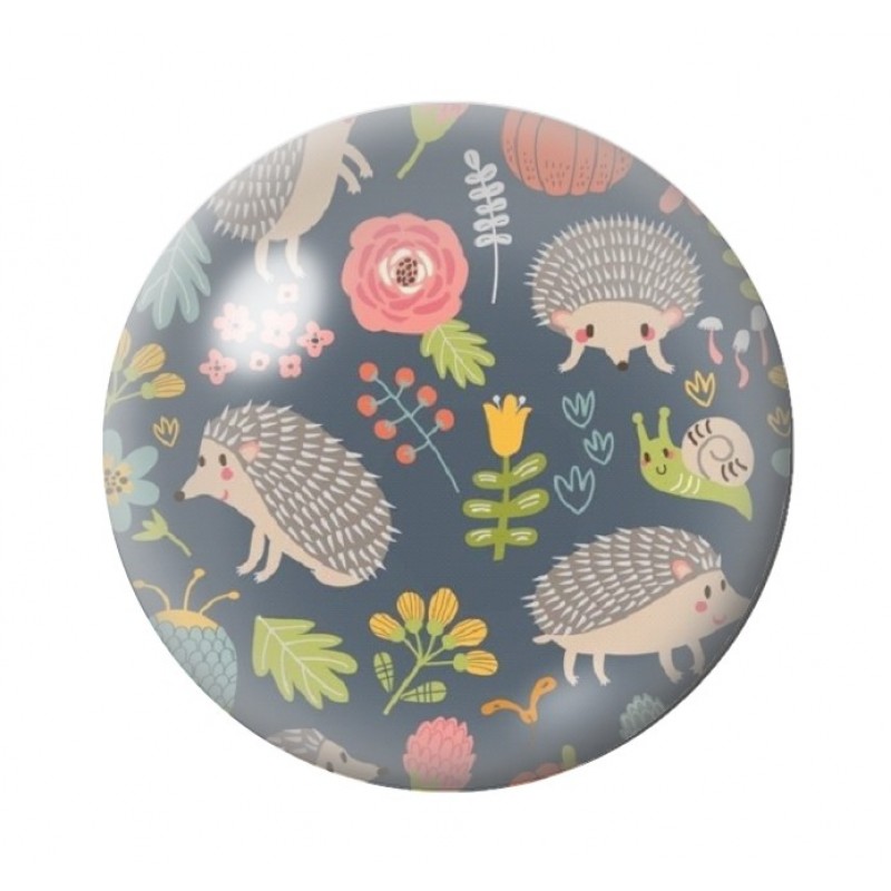 Cabochon en Verre Illustré Hérissons 12 à 25mm