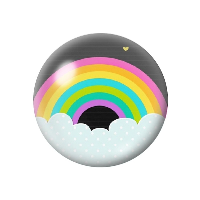 Cabochon en Verre Illustré Arc-en-ciel 12 à 25mm
