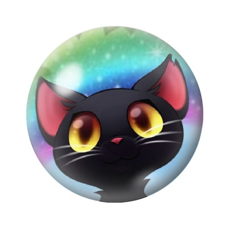 Cabochon en Verre Illustré Chat 12 à 25mm