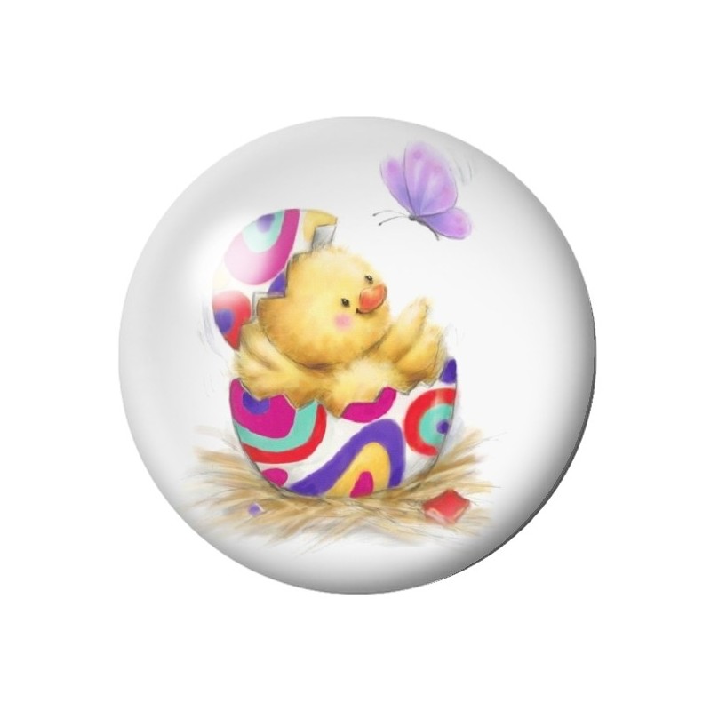 Cabochon en Verre Illustré Poussin Pâques 12 à 25mm