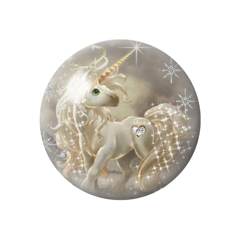 Cabochon en Verre Illustré Licorne 12 à 25mm
