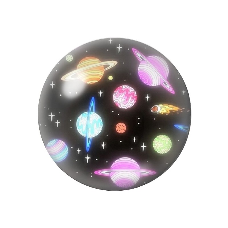 Cabochon en Verre Illustré Planètes 12 à 25mm