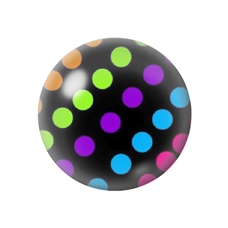 Cabochon en Verre Illustré Pois 12 à 25mm