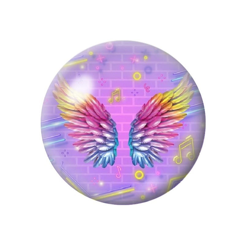 Cabochon en Verre Illustré Ailes Ange 12 à 25mm