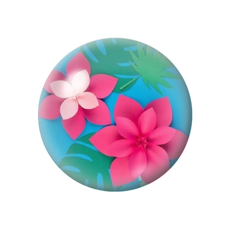 Cabochon en Verre Illustré Fleurs 12 à 25mm