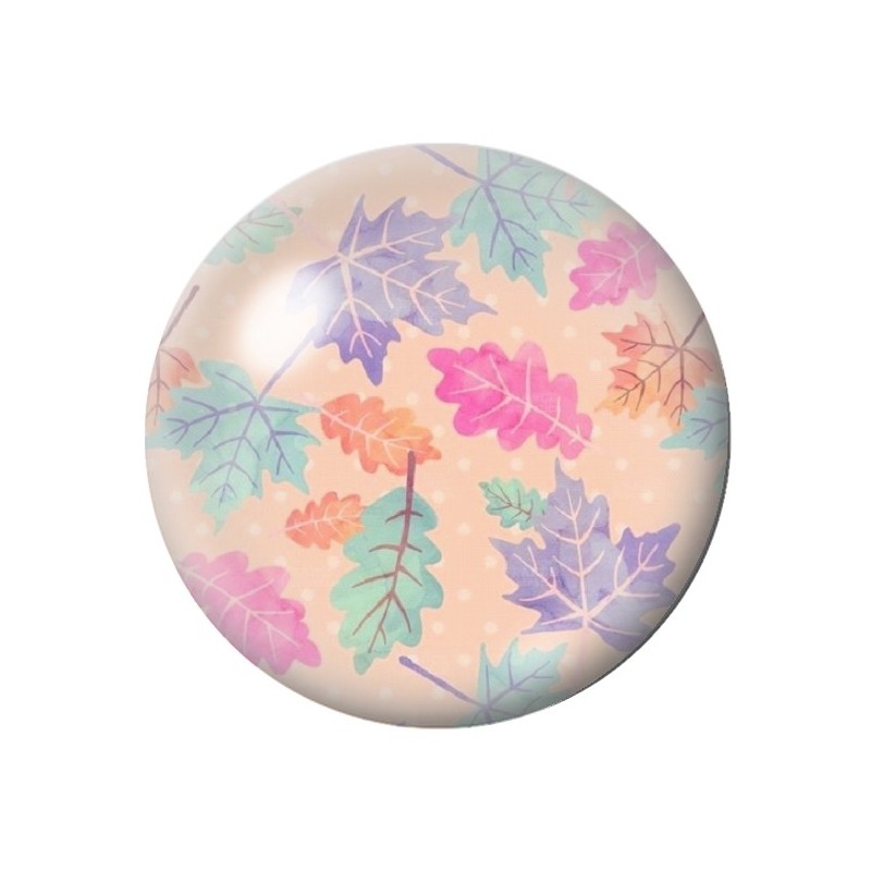 Cabochon en Verre Illustré Feuilles Automne 12 à 25mm