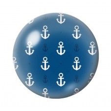 Cabochon en Verre Illustré Ancre Marine 12 à 25mm pour la Création de Bijoux Fantaisie - DIY