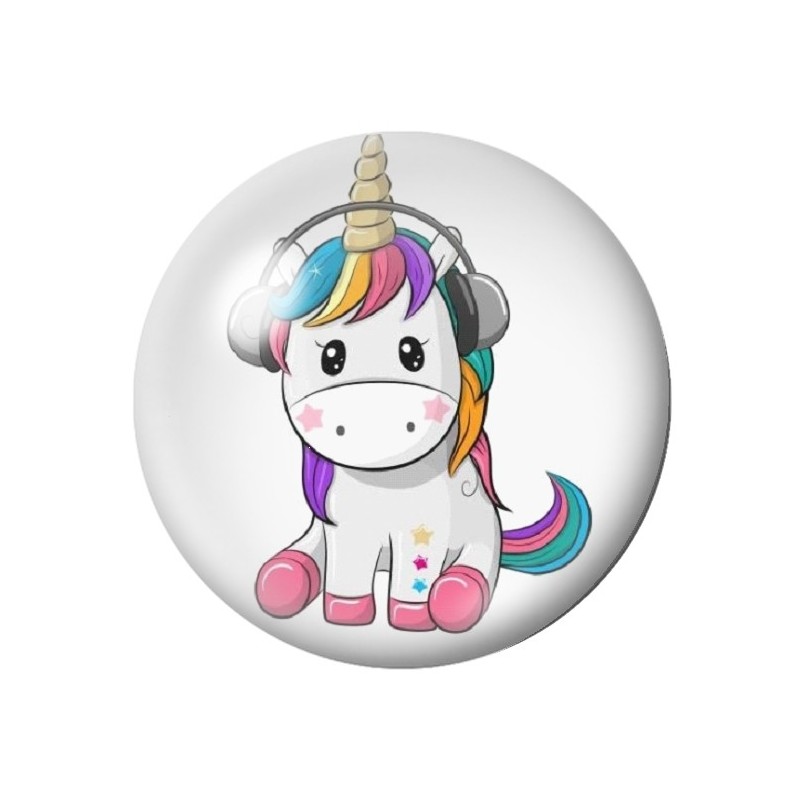 Cabochon en Verre Illustré Licorne 12 à 25mm