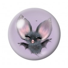 Cabochon en Verre Illustré Chauve-souris Halloween 12 à 25mm pour la Création de Bijoux Fantaisie - DIY