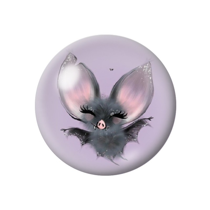 Cabochon en Verre Illustré Chauve-souris Halloween 12 à 25mm