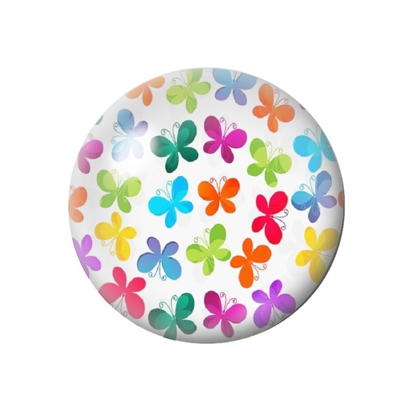 Cabochon en Verre Illustré Papillons 12 à 25mm