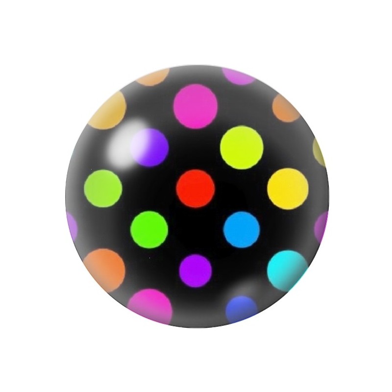 Cabochon en Verre Illustré Pois 12 à 25mm