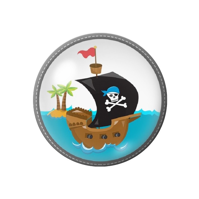 Cabochon en Verre Illustré Pirate 12 à 25mm