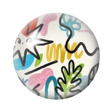 Cabochon en Verre Illustré Gribouillages 12 à 25mm pour la Création de Bijoux Fantaisie - DIY