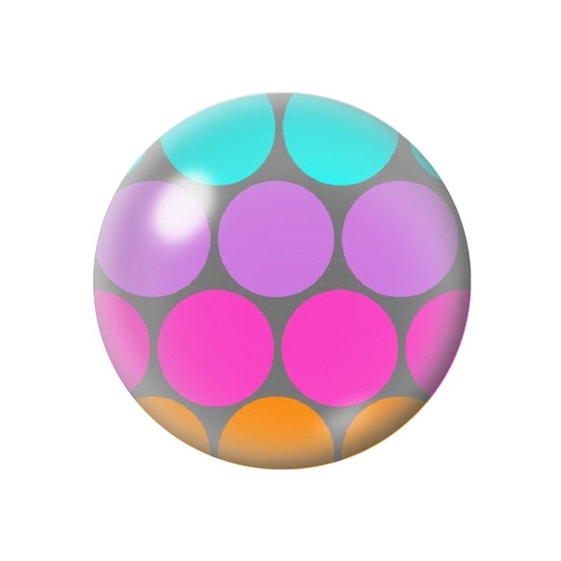 Cabochon en Verre Illustré Pois Rétro 12 à 25mm