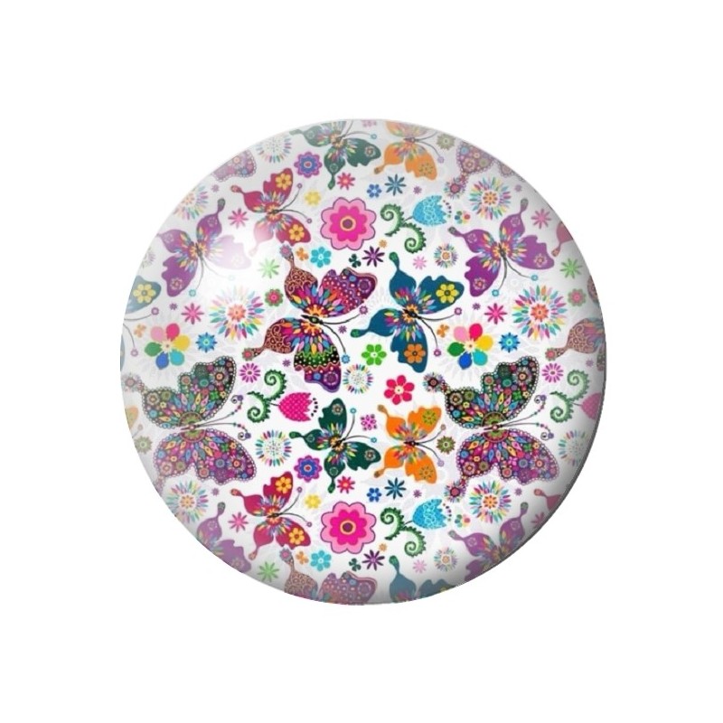 Cabochon en Verre Illustré Papillons 12 à 25mm