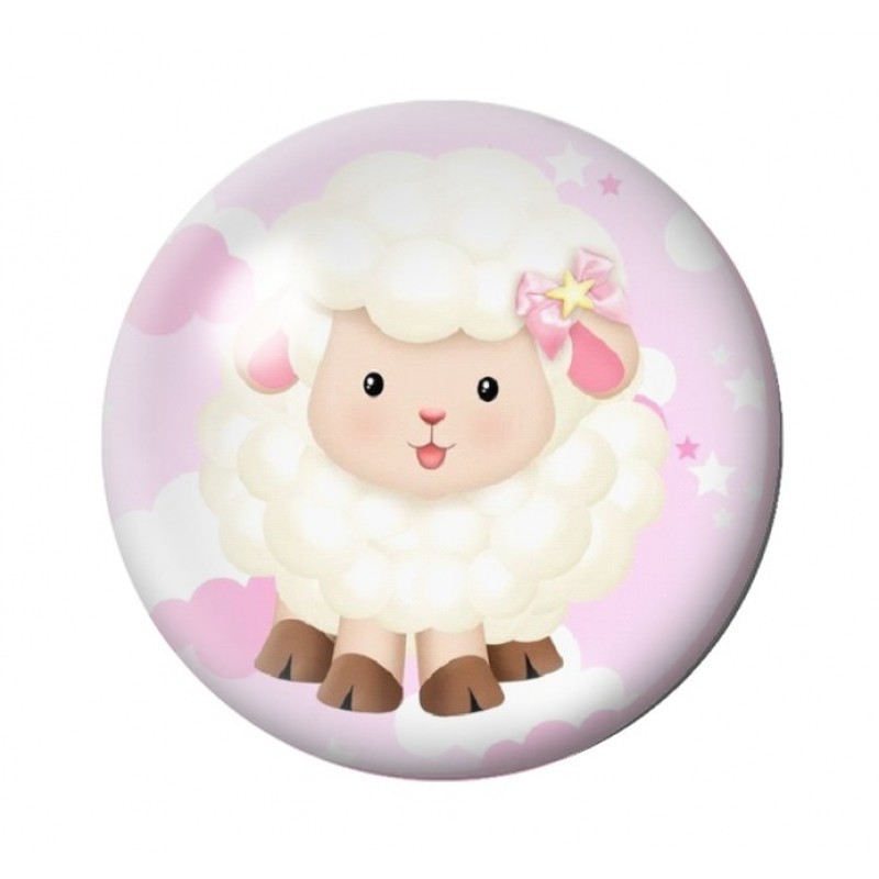 Cabochon en Verre Illustré Mouton 12 à 25mm
