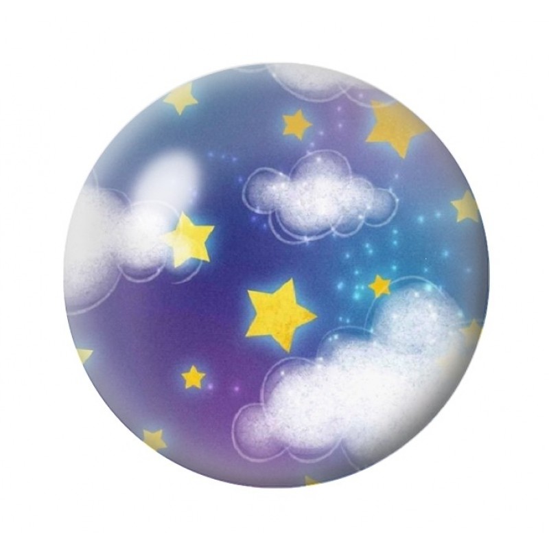Cabochon en Verre Illustré Etoiles 12 à 25mm