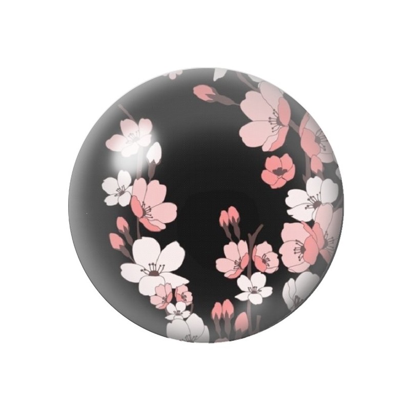 Cabochon en Verre Illustré Fleurs 12 à 25mm