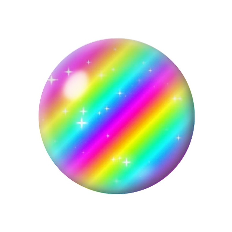 Cabochon en Verre Illustré Arc-en-ciel 12 à 25mm