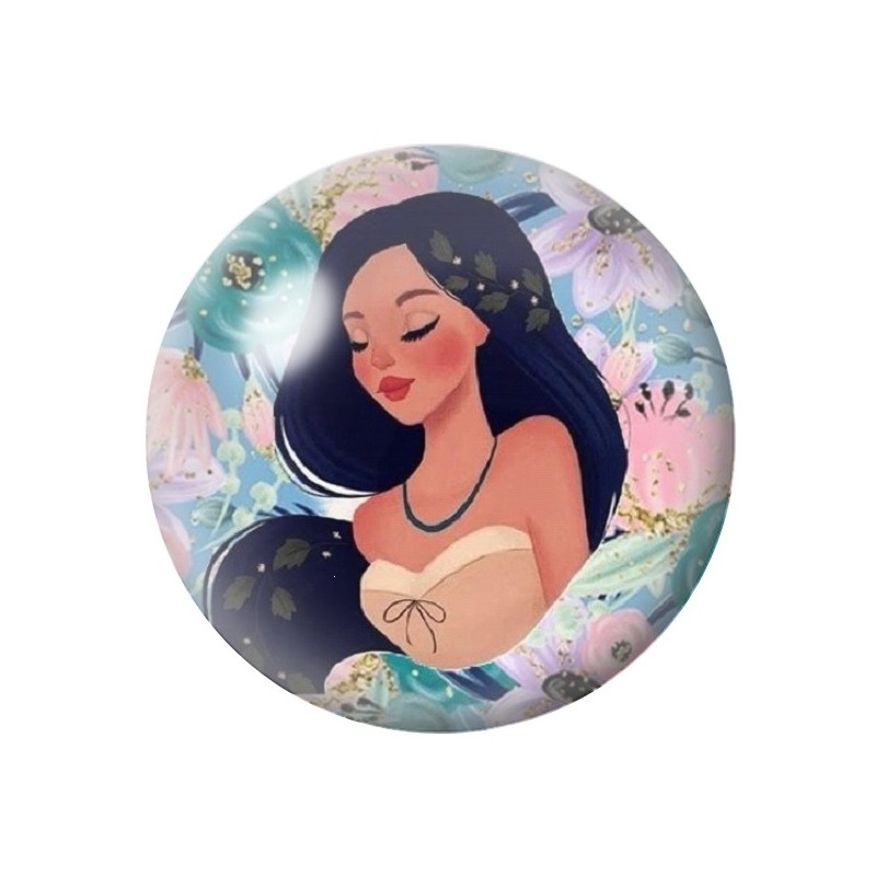 Cabochon en Verre Illustré Princesse 12 à 25mm