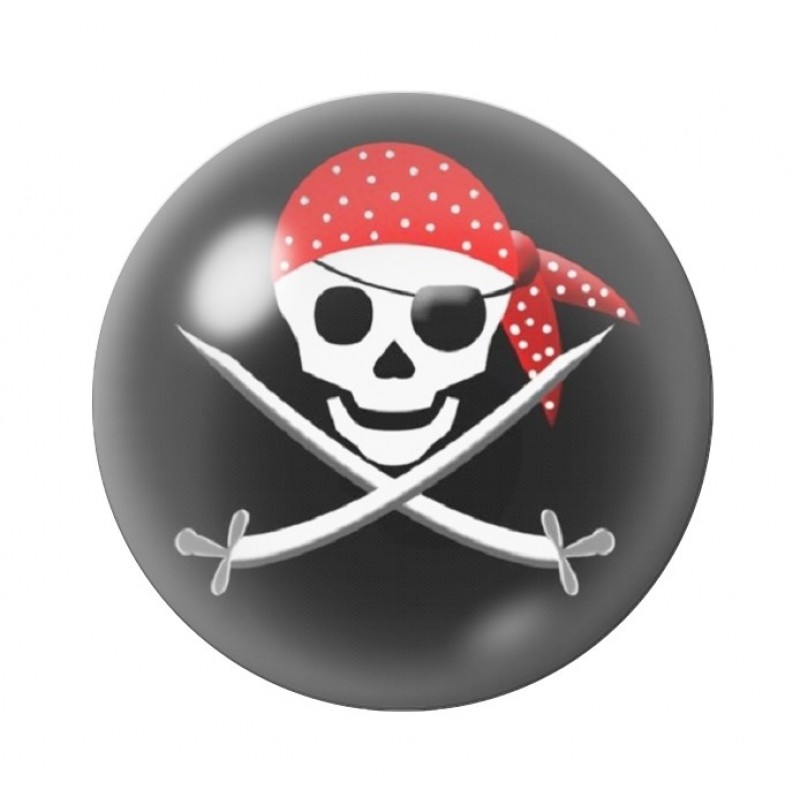 Cabochon en Verre Illustré Pirate 12 à 25mm