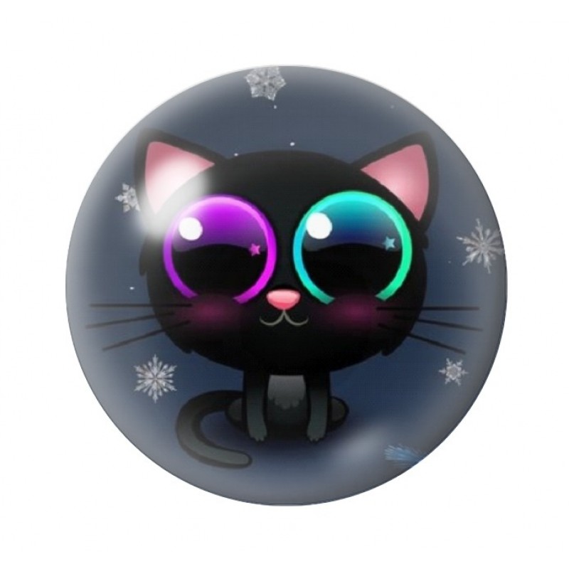 Cabochon en Verre Illustré Chat 12 à 25mm