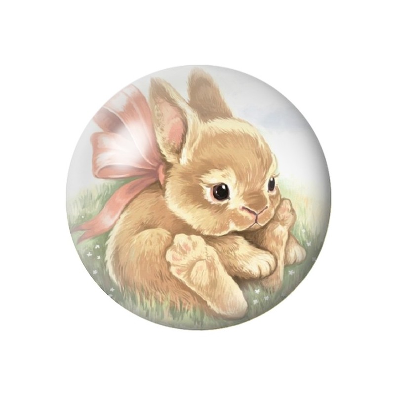 Cabochon en Verre Illustré Lapin Pâques 12 à 25mm