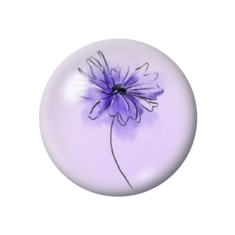Cabochon en Verre Illustré Fleurs 12 à 25mm