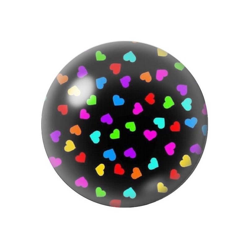 Cabochon en Verre Illustré Coeurs 12 à 25mm