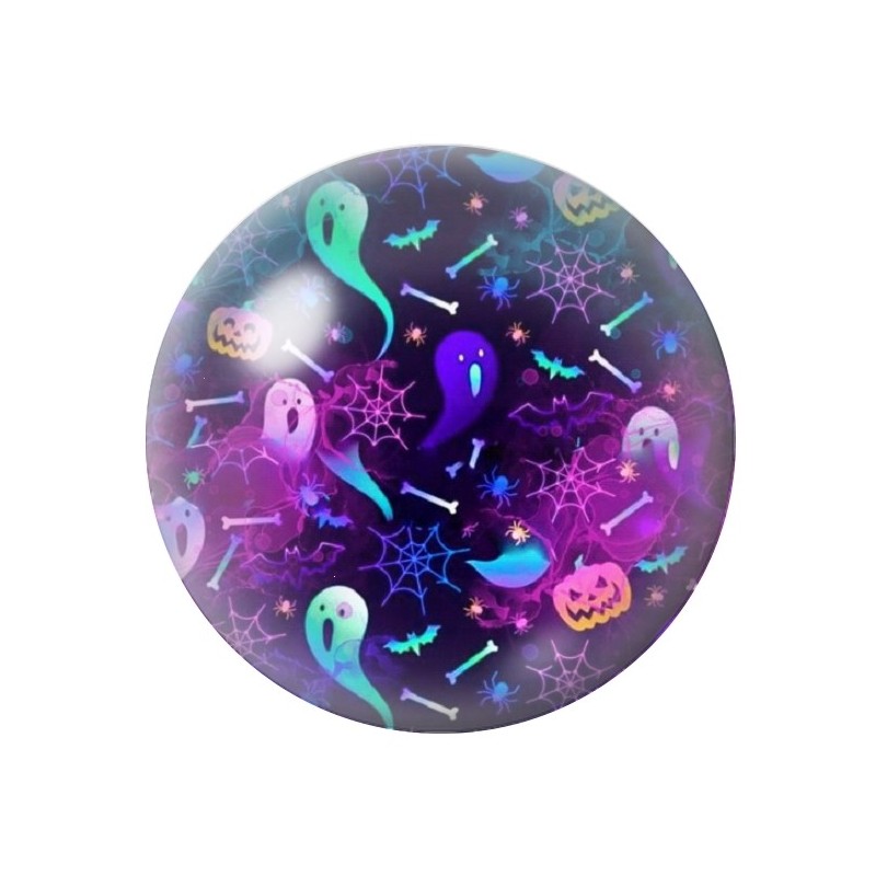 Cabochon en Verre Illustré Fantômes Halloween 12 à 25mm