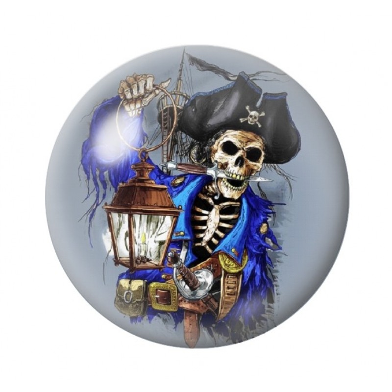 Cabochon en Verre Illustré Pirate 12 à 25mm