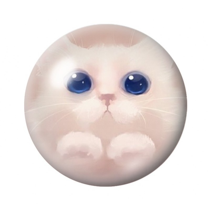 Cabochon en Verre Illustré Chat 12 à 25mm