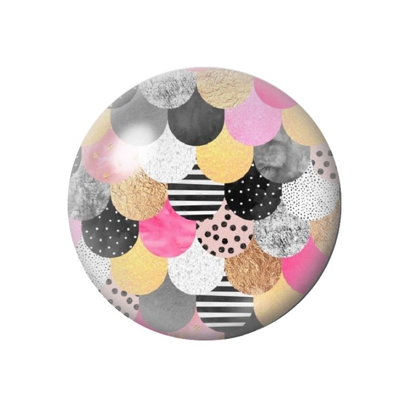 Cabochon en Verre Illustré Ecailles Sirène 12 à 25mm