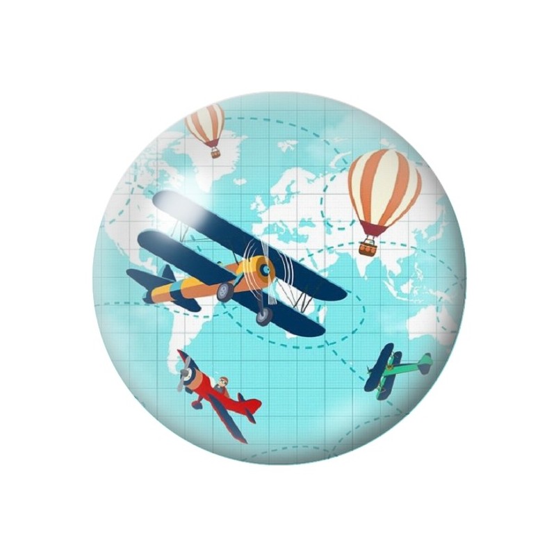 Cabochon en Verre Illustré Avions 12 à 25mm