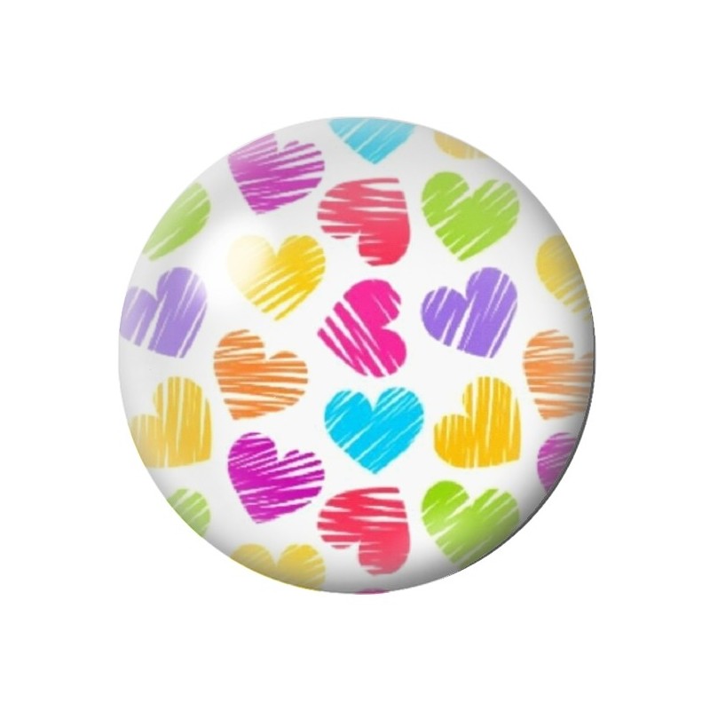 Cabochon en Verre Illustré Coeurs 12 à 25mm