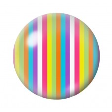 Cabochon en Verre Illustré Rayures Arc-en-Ciel 12 à 25mm pour la Création de Bijoux Fantaisie - DIY