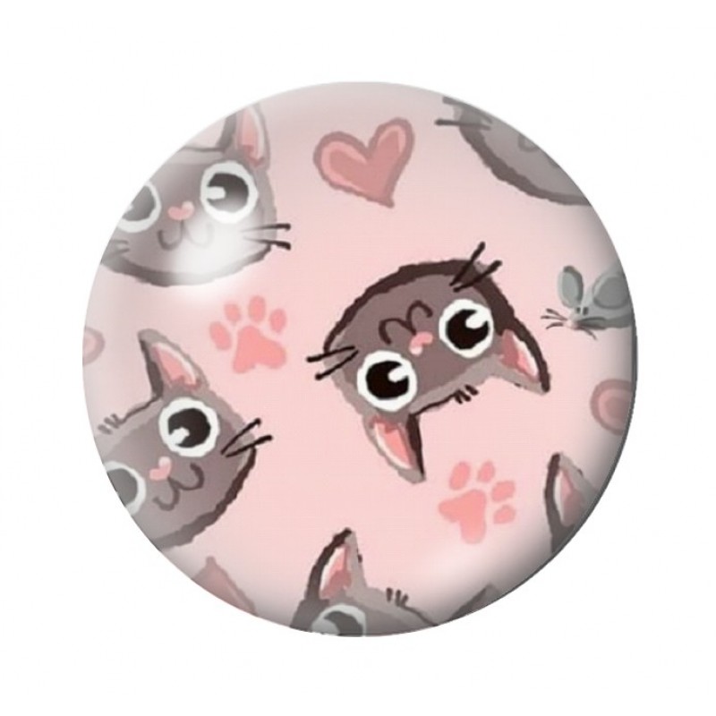 Cabochon en Verre Illustré Chat 12 à 25mm