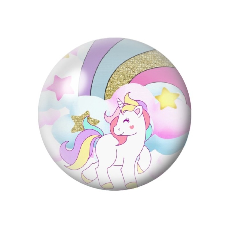 Cabochon en Verre Illustré Licorne 12 à 25mm