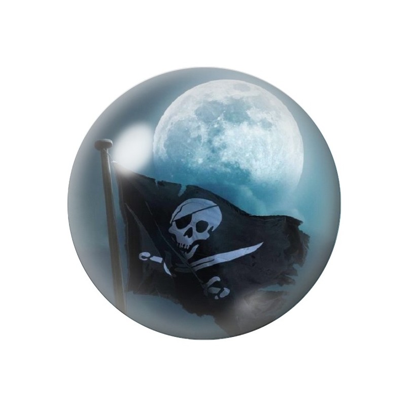 Cabochon en Verre Illustré Pirate 12 à 25mm