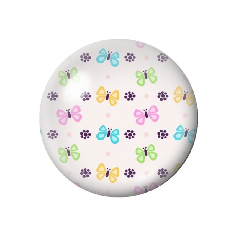 Cabochon en Verre Illustré Papillons 12 à 25mm