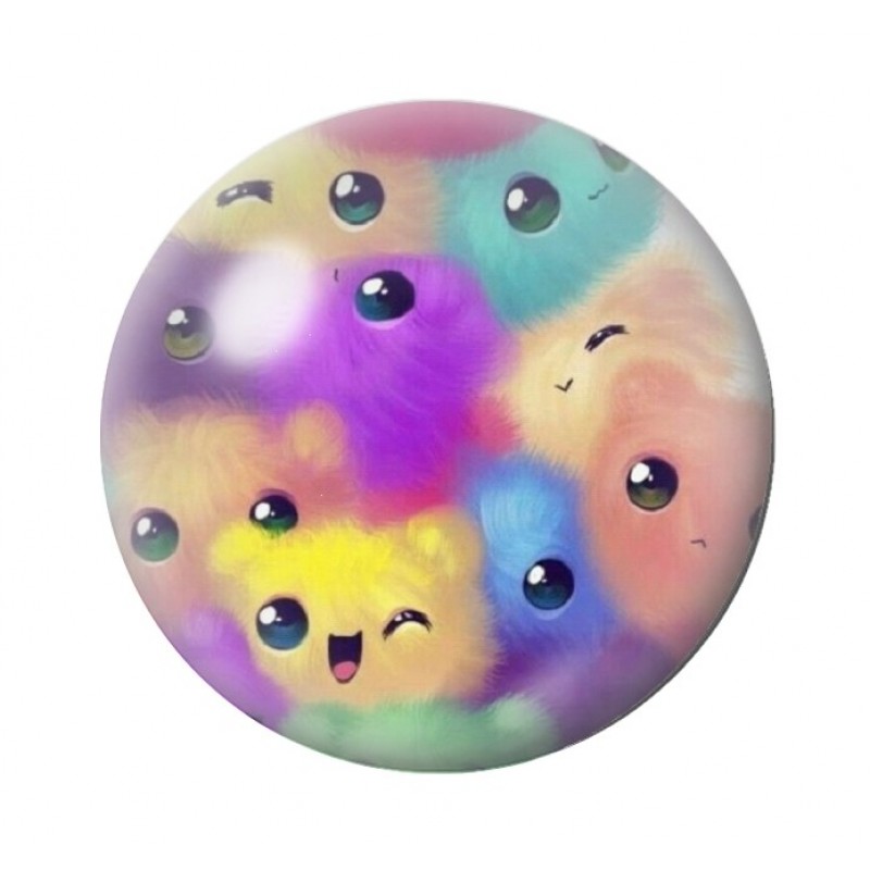Cabochon en Verre Illustré Peluches 12 à 25mm