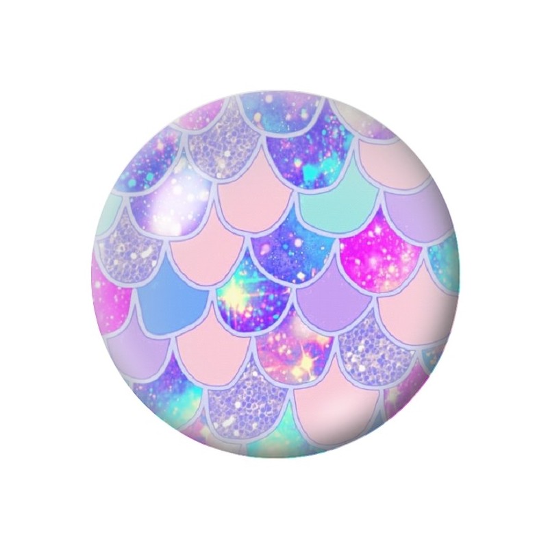 Cabochon en Verre Illustré Ecailles Sirène 12 à 25mm