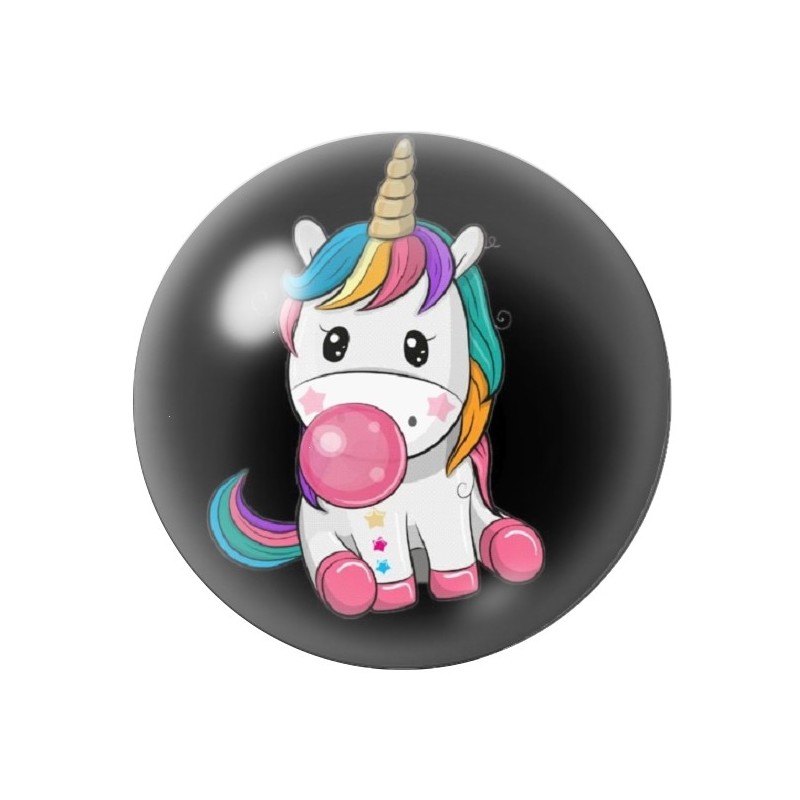 Cabochon en Verre Illustré Licorne 12 à 25mm