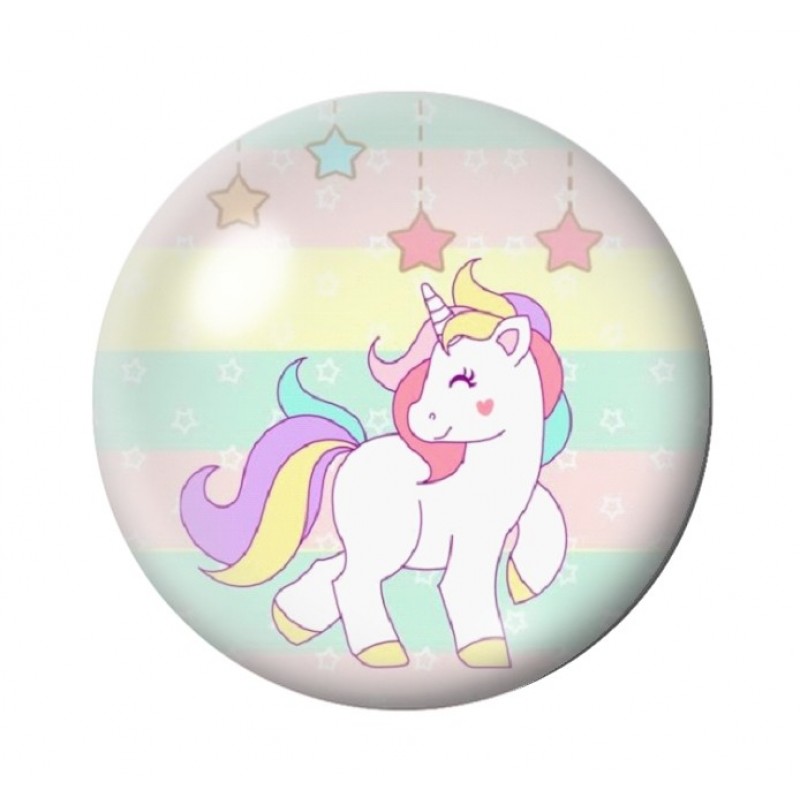 Cabochon en Verre Illustré Licorne 12 à 25mm