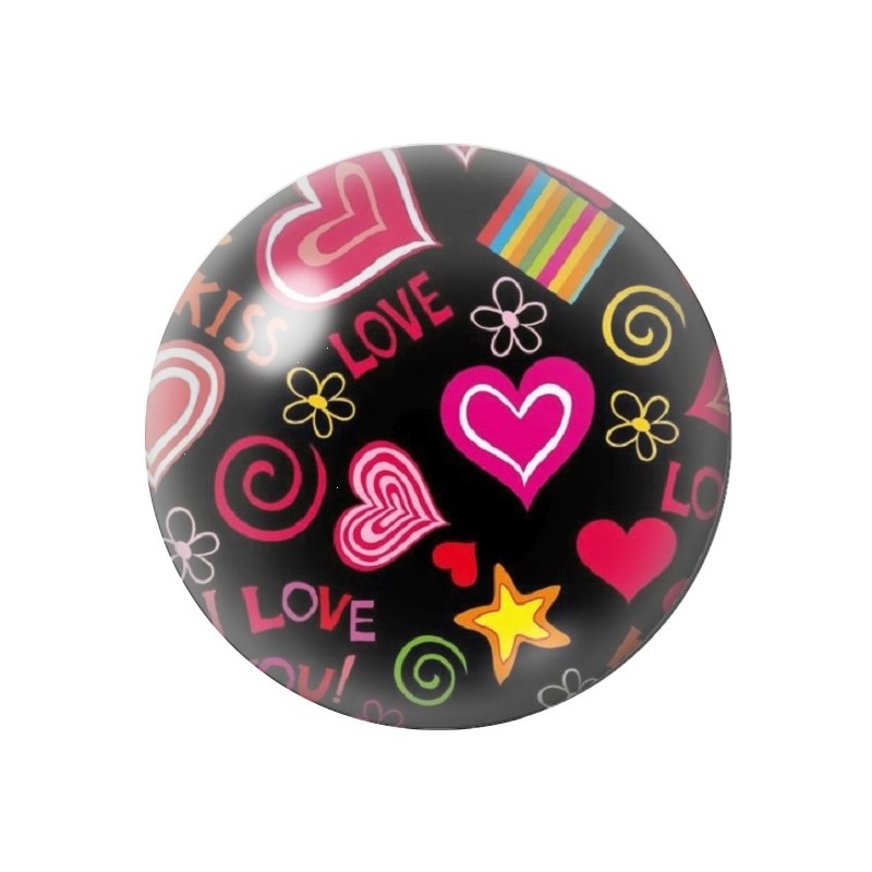 Cabochon en Verre Illustré Coeurs 12 à 25mm
