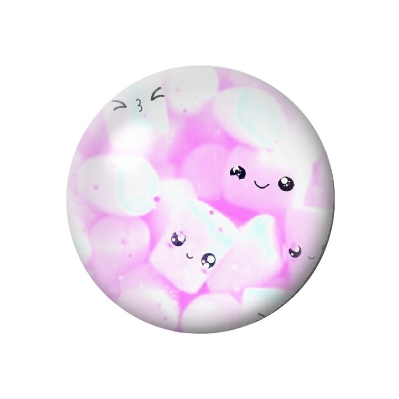 Cabochon en Verre Illustré Chamallows 12 à 25mm