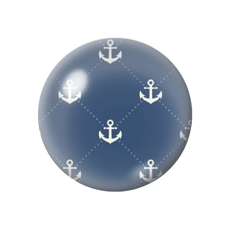 Cabochon en Verre Illustré Ancre Marine 12 à 25mm